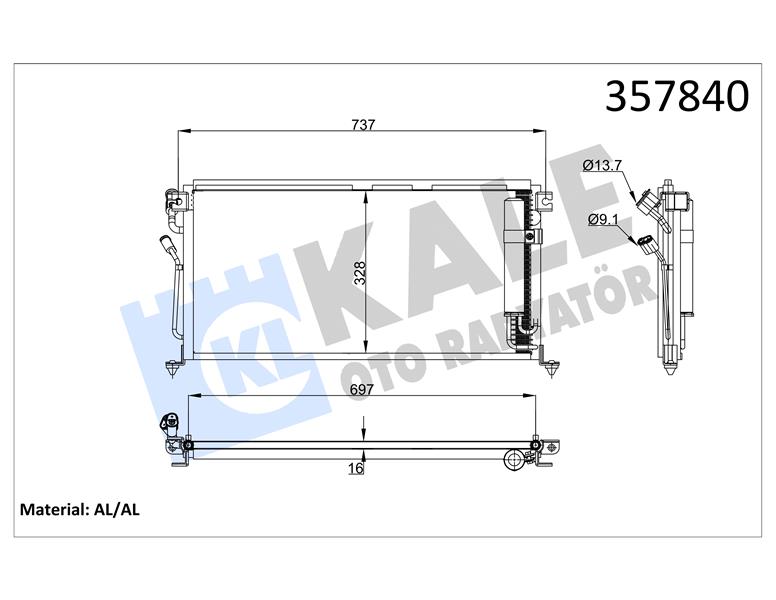 KONDENSER MITSUBISHI LANCER VI-LANCER VII 2003 2007 AL/AL