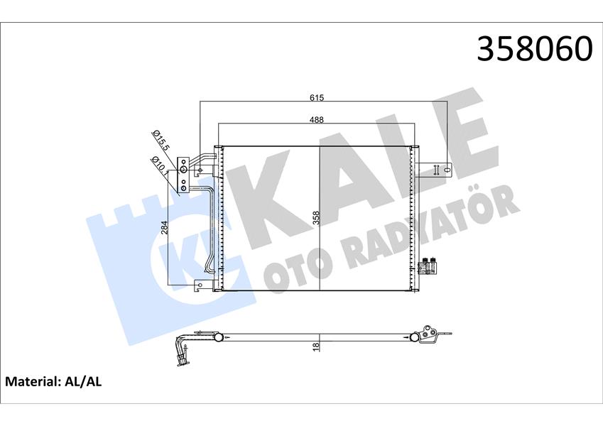 KONDENSER JEEP WRANGLER III 2.8 CRD 3.0 07 - KURUTUCUSUZ 18MM