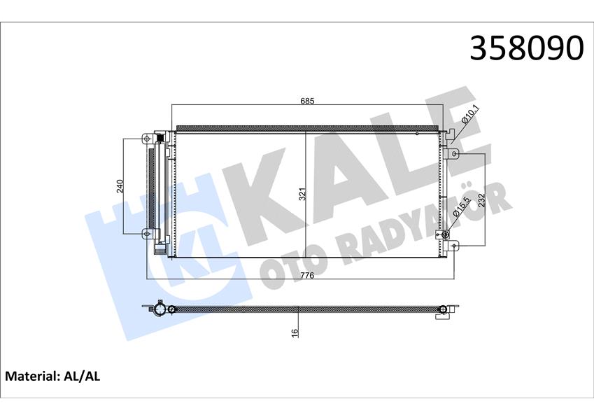 KONDENSER HONDA CIVIC X 1.0 VTEC 17- 1.5 VTEC 17- 1.0 İVTEC 18-