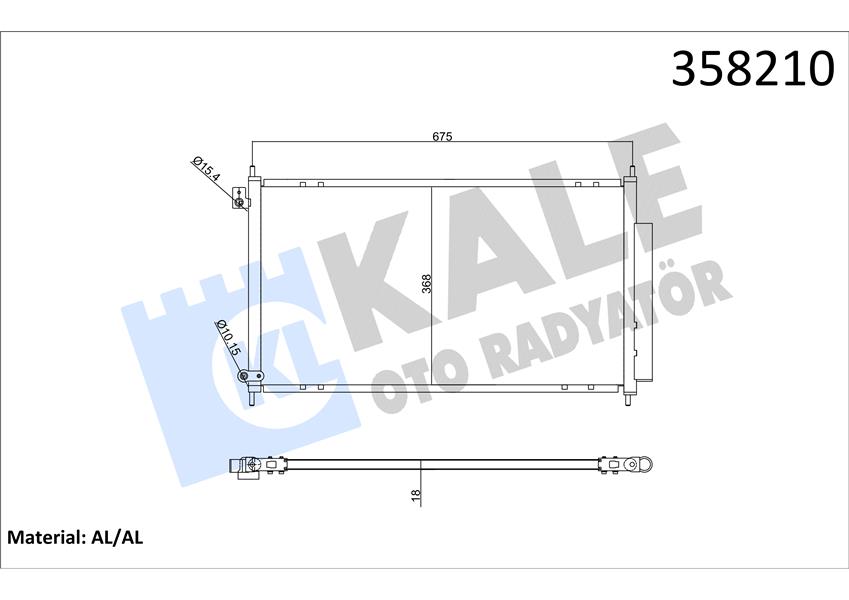 KONDENSER HONDA ACCORD VII 2.0I 2.4I 16V 03 AT-MT KURUTUCU İLE BRAZING AL-AL 675X368X18 KLİMA R ADYATÖRÜ