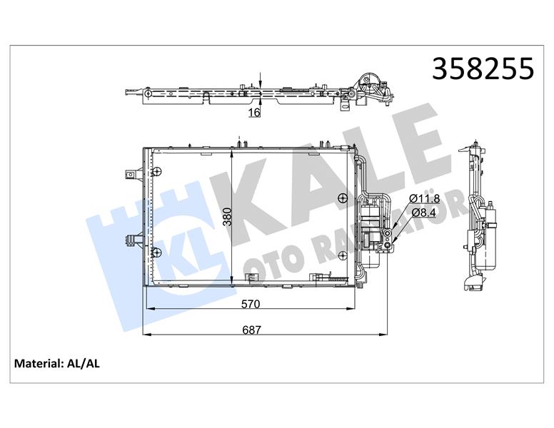 KLİMA RADYATÖRÜ KONDENSERİ CORSA C-COMBO C-TIGRA B 00 1.0-1.2-1.4 540X382X16