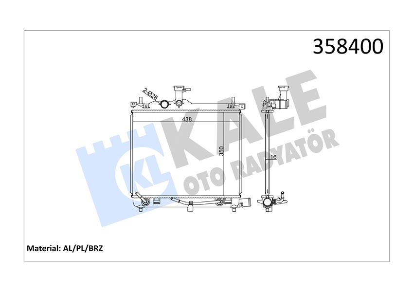 RADYATÖR HYUNDAI İ10 AL/PL/BRZ 350X438X16