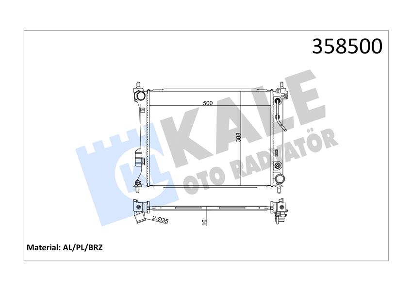 RADYATÖR HYUNDAI İ20 AL/PL/BRZ 500X388X16