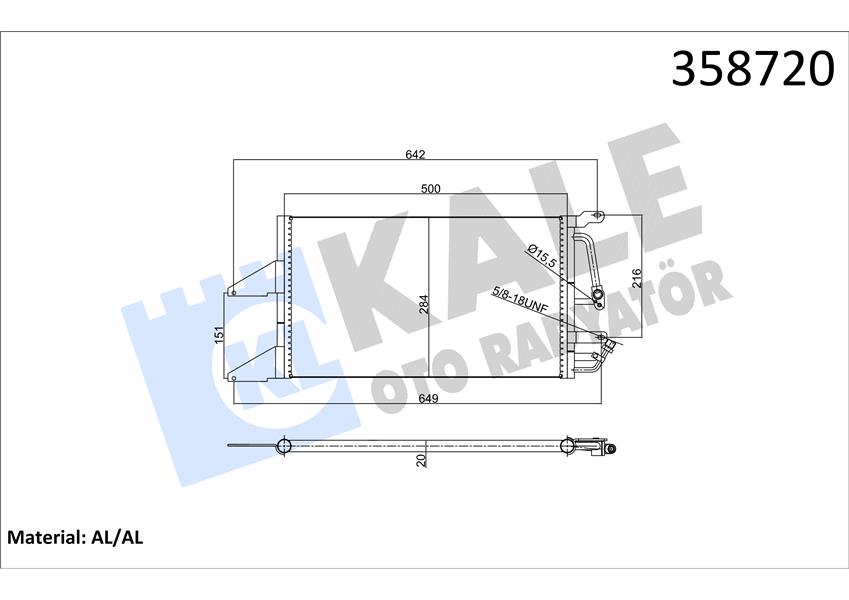 KONDENSER FIAT PUNTO 1.2 94-00-LANCIA Y10-Y 1.1-1.2 06-03