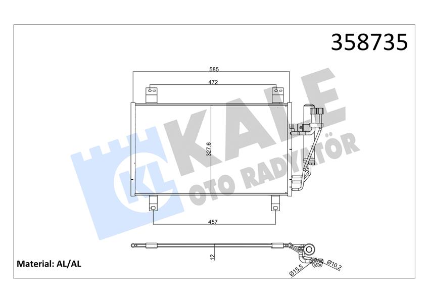 KONDENSER AL/BRZ MAZDA 2 1.5 1.5 M HYBRİD-SKYACTİV-G M HYBRİD 14 -CX-3 2.0 SKYACTİV-G 15 KURUTUC