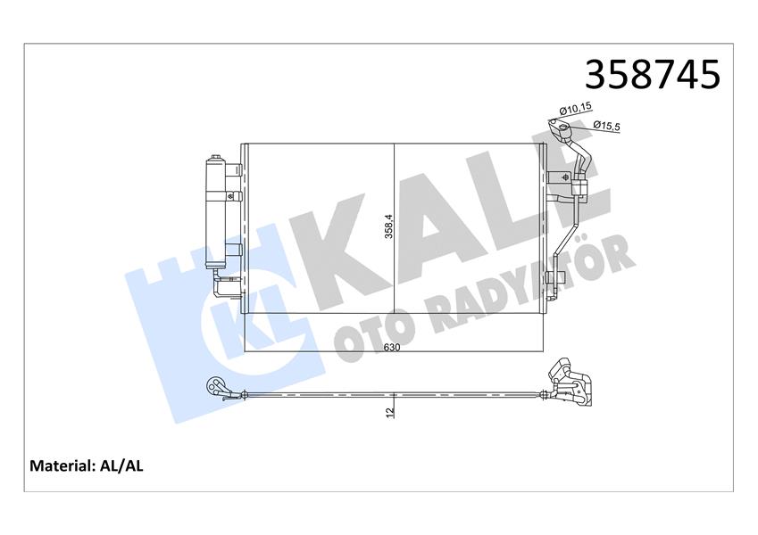 KONDENSER AL/BRZ NISSAN LEAF ELECTRİC 10 -NV200/EVALİA 14 KURUTUCULU