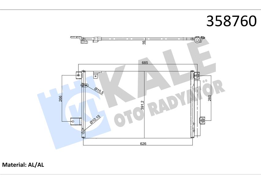 KONDENSER AL/BRZ TOYOTA COROLLA VERSO 2.2 D4D 05-09- KURUTUCULU