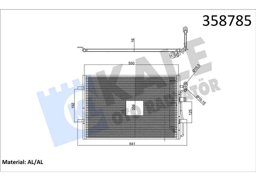 KONDENSER AL/BRZ MAZDA 3 1.6 MZ-CD/MZR-CD MAZDA 5 1.6 CD 08-13 KURUTUCULU - 16MM