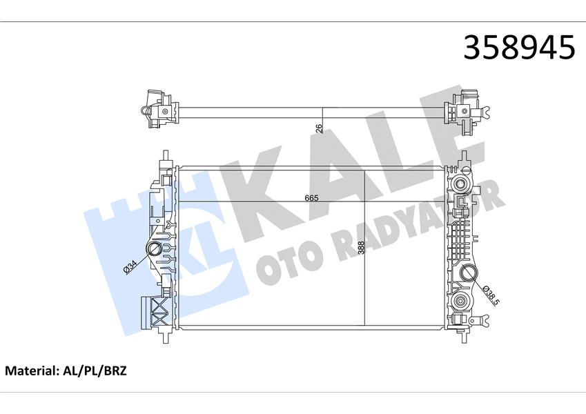 RADYATÖR OTOMATİK ASTRA J INSIGNIA A 11 ZAFIRA TOURER C 12 1.6 SIDI A16XHT