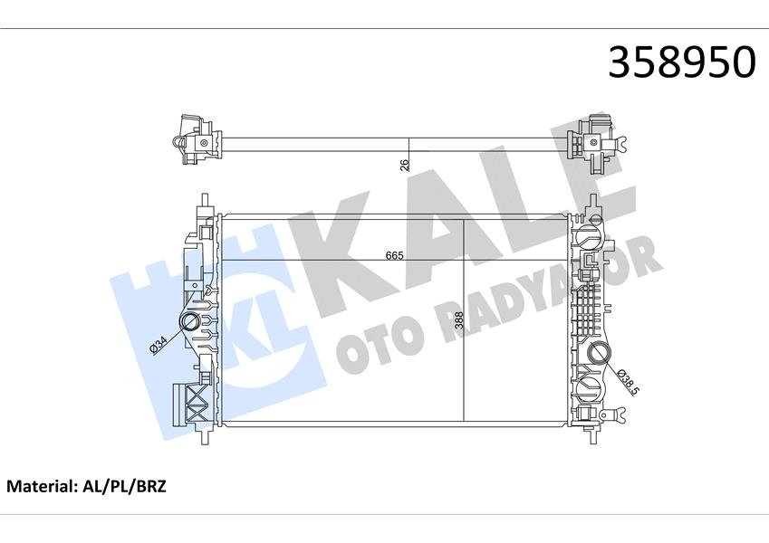 RADYATÖR MEKANİK ASTRA J INSIGNIA A 11 ZAFIRA TOURER C 12 1.6 SIDI A16XHT