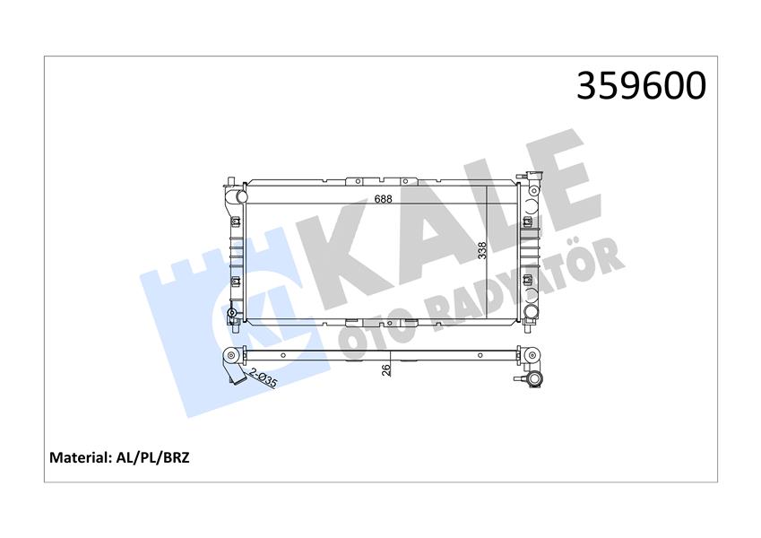 RADYATÖR MAZDA 626 IV-626 V-MX-6 AL-PL-BRZ 688X338X26