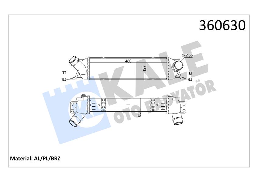 INTERCOOLER HYUNDAI H-1 2.5CRDI 07 STAREX 2.5TCI 07 AT-MT BRAZING 85MM TURBO RADYATÖRÜ