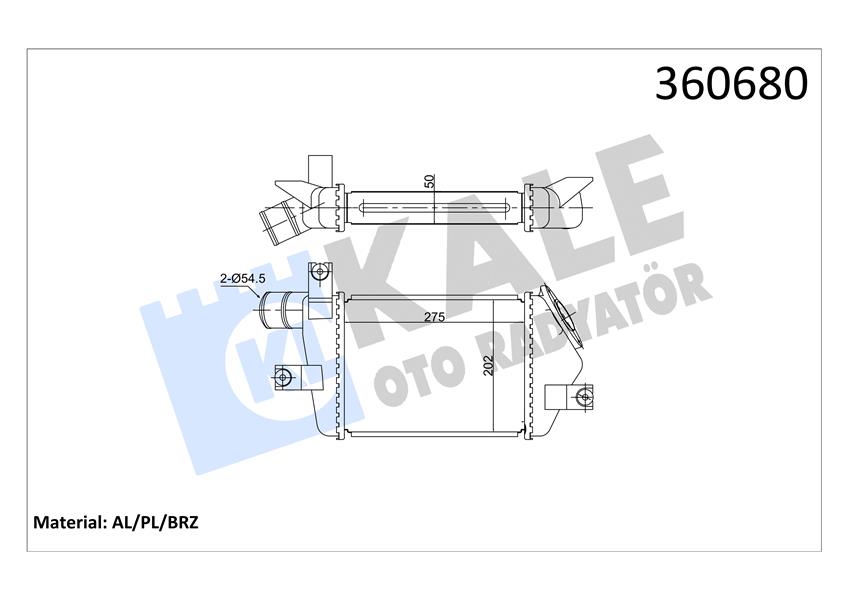 INTERCOOLER MITSUBISHI L200-TRITON 2.5DI-D 05 15-PAJERO SPORT III 2.5DI-D 4WD 08 AT-MT BRAZING 5 0MM TURBO RADYATÖRÜ