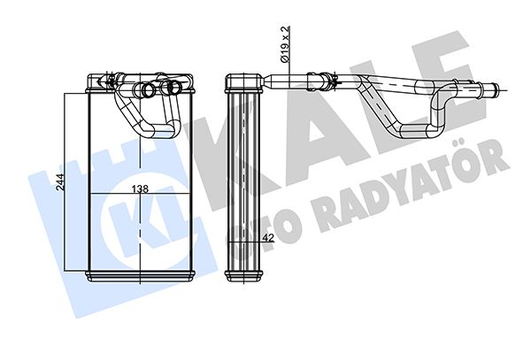KALORIFER RADYATORU NISSAN NAVARA NP300 06 PATHFINDER III R51 05 2.5DCİ 3.0DCİ BORULU 244X138X42