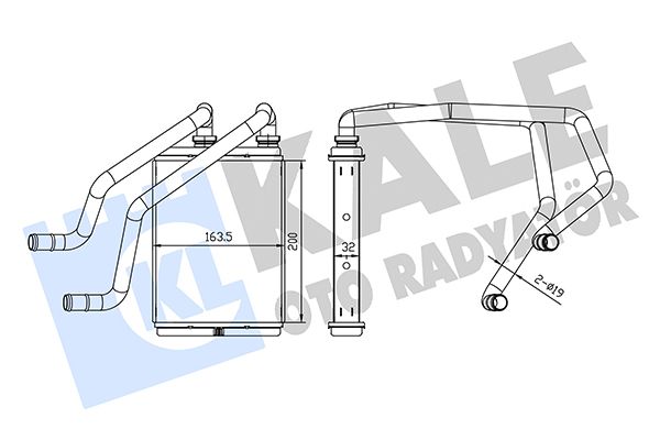 KALORİFER RADYATÖRÜ NISSAN X-TRAIL I 2.0 2.2DCI 2.0-2.2DCI 4X4 01 13 BORULU-KELEPÇELİ BRAZING AL-AL 200X163.5X32