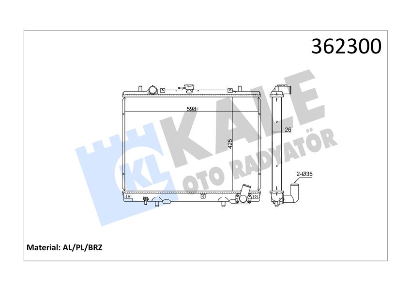 RADYATÖR MITSUBISHI L200 AL/PL/BRZ 425X598X26