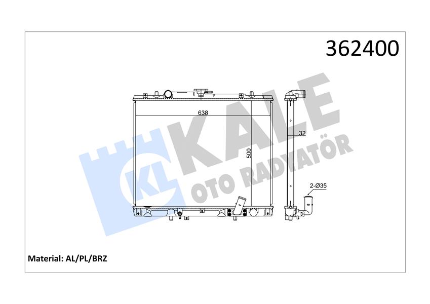 RADYATÖR MITSUBISHI L200-PAJERO SPORT AL/PL/BRZ 500X638X32