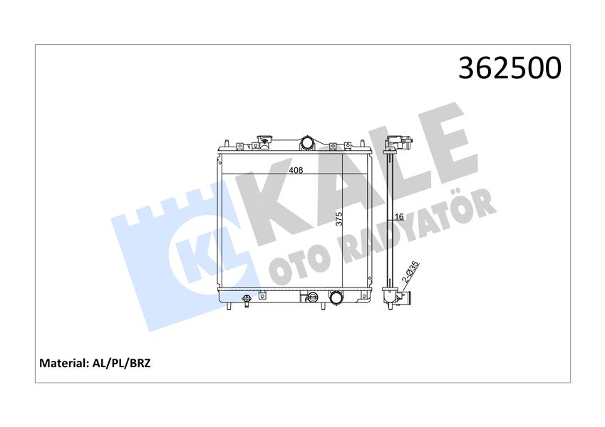 RADYATÖR MITSUBISHI COLT IV-LANCER V AL/PL/BRZ 375X408X16