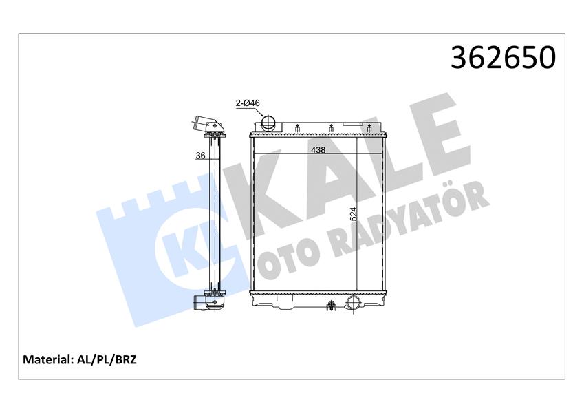 SU RADYATÖRÜ MITSUBISHI CANTER 711 3.0D 01-10 MT BRAZING 524X438X36