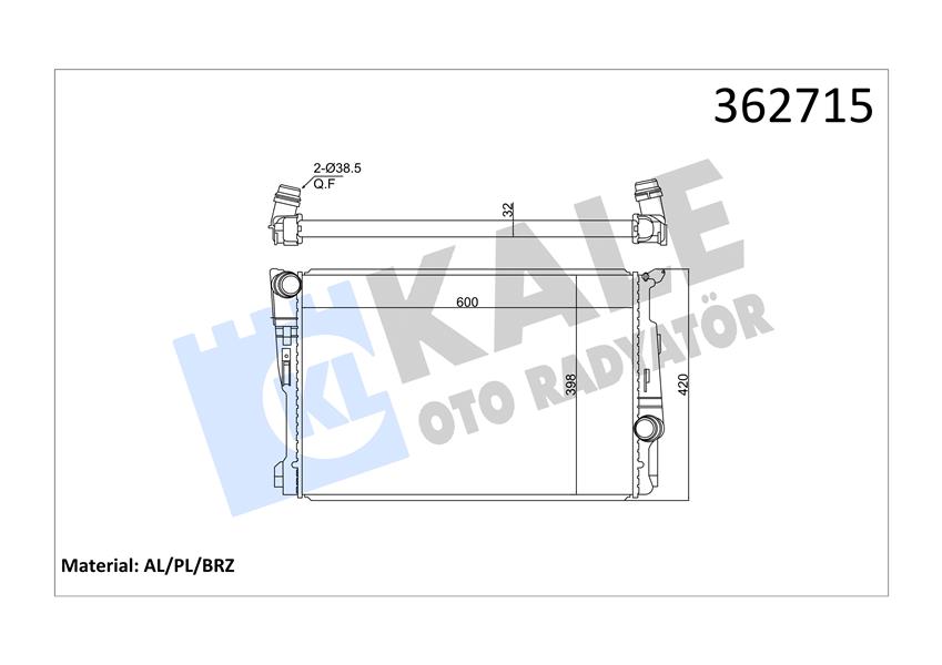 RADYATÖR BMW X3 F25 18D 20DX 10 MT BRAZING 600X398X32 SU RADYATÖRÜ