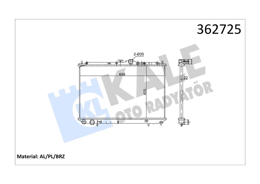 RADYATÖR MITSUBISHI CARISMA 1.6I 1.8I 95 SPACE STAR MPV 1.3-1.6 16V 1.8GDI 98 04 MT BRAZING 400X6 48X22 SU RADYATÖRÜ