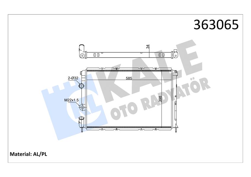 BRAZING VERSİYONU KL128000 RENAULT MEGANE I BA0/1 1.4İ 16V 96 03 MT MEKANİK 585X398X34 SU RADYATÖRÜ