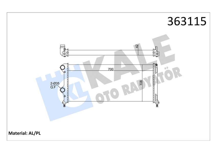 RADYATÖR DOBLO 1.9 JTD-1.3 700X308X42 MEKANİK DYATÖRÜ