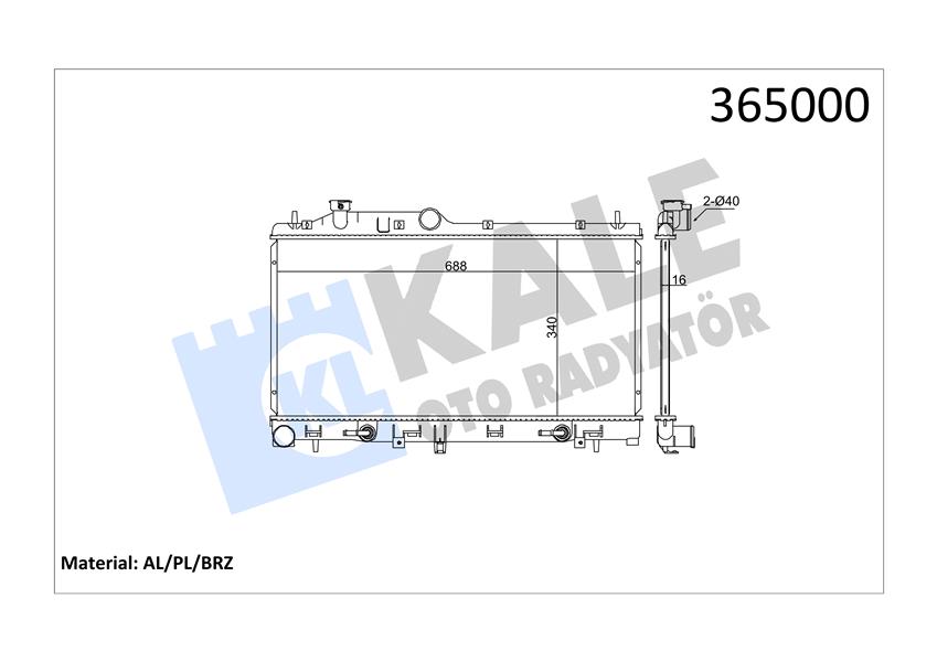 RADYATÖR SUBARU FORESTER-IMPREZA AL-PL-BRZ 340X688X26