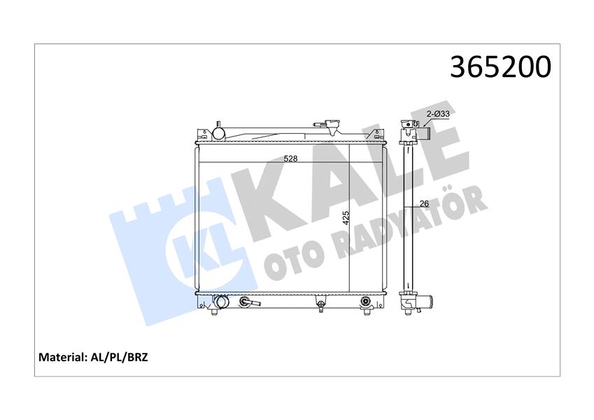 RADYATÖR SUZUKİ GRAND VITARA I AL/PL/BRZ 425X528X26