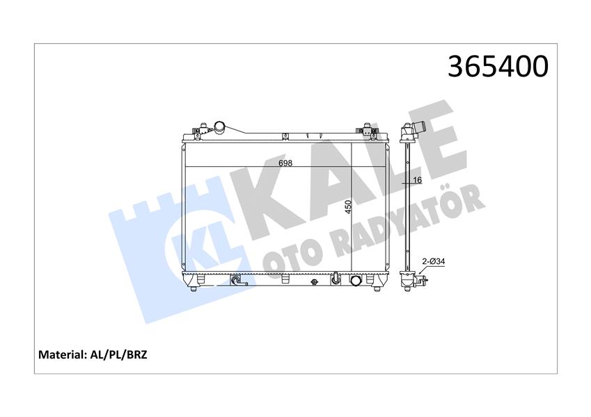 RADYATÖR SUZUKI GRAND VITARA II AL/PL/BRZ 450X698X16