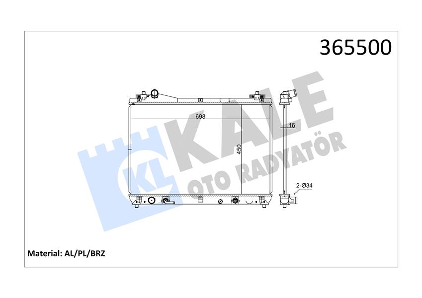 RADYATÖR SUZUKI GRAND VITARA I AL/PL/BRZ 450X698X16
