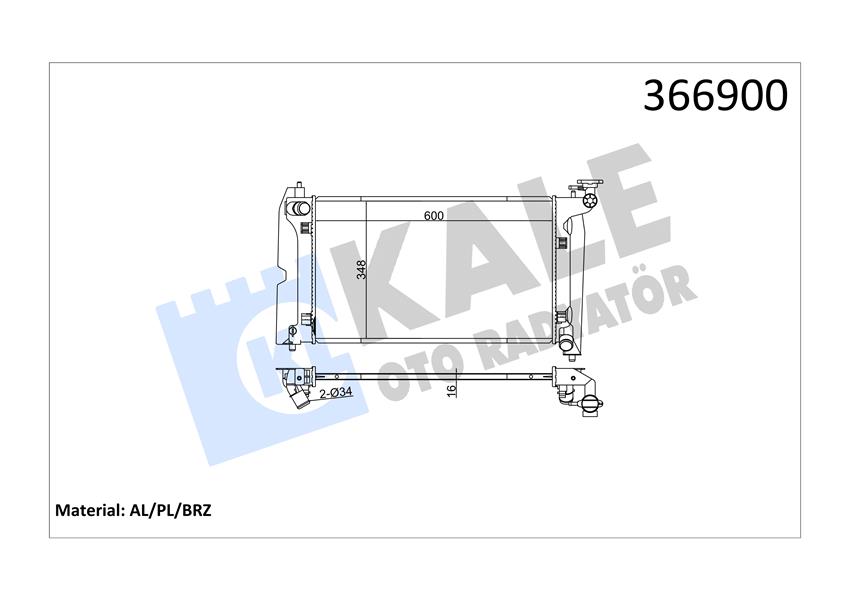 RADYATÖR AVENSIS-COROLLA 1.4-1.6 VVTİ AL/PL/BRZ 600X348X16