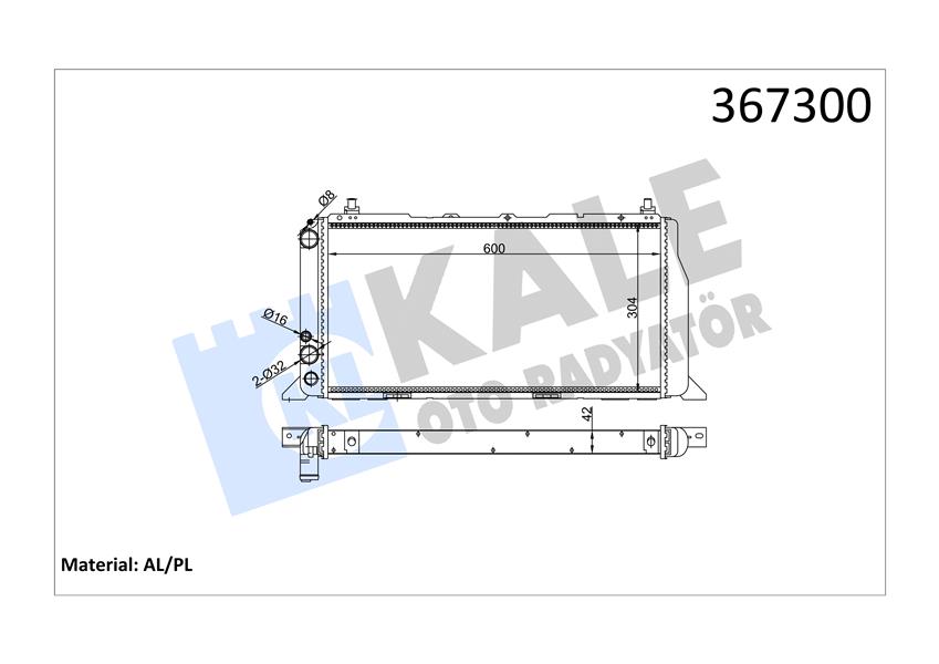 RADYATÖR AUDI 80/90-COUPE 600X304X42 AL/PL