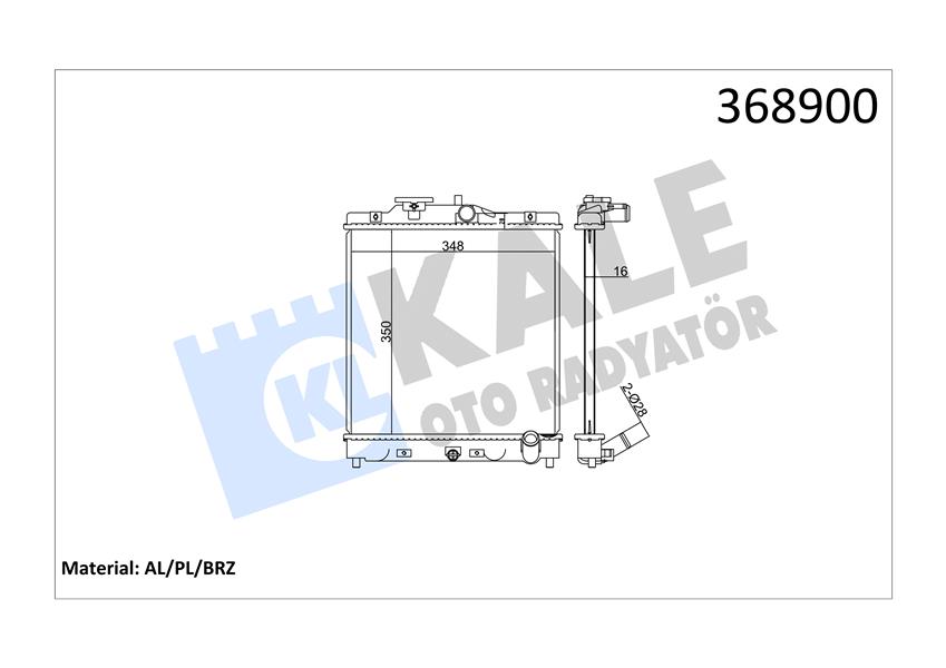 RADYATÖR CIVIC V-VI-CRX III AL/PL/BRZ 350X348X17