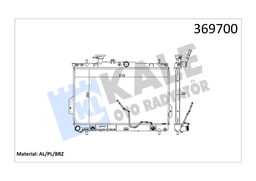 RADYATÖR HYUNDAI MATRIX AL/PL/BRZ 360X618X26