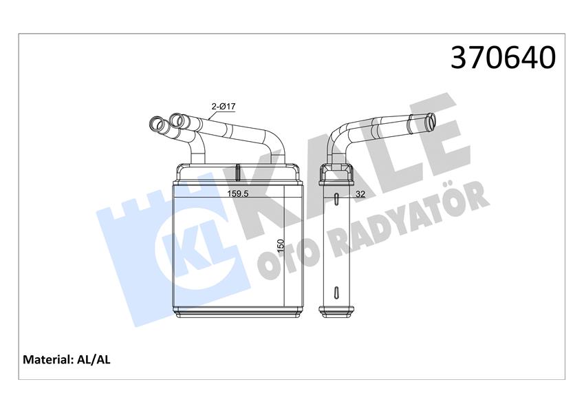 KALORİFER RDAYATÖRÜ BRAZİNG L300 151X156X32