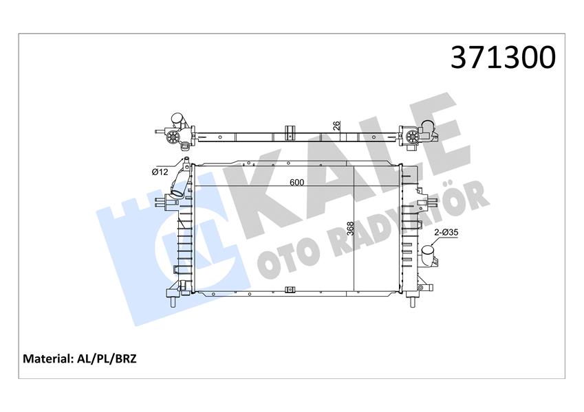 RADYATÖR ASTRA H 1.3-1.7-1.9 CDTİ 04 ZAFIRA 1.7-1.9 CDTI 05 AC KLİMASIZ-KLİMALI MEK 599X368X26