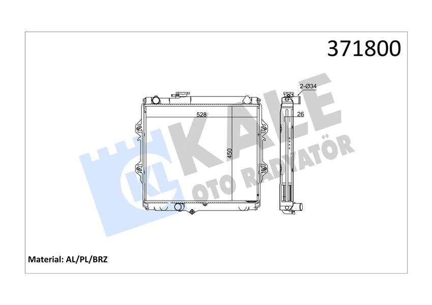 RADYATÖR TOYOTA HILUX II AL/PL/BRZ 450X528X26