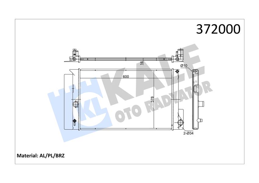 RADYATÖR AURIS-AVENSIS-COROLLA-VERSO MEKANİK AL/PL/BRZ 600X378X16