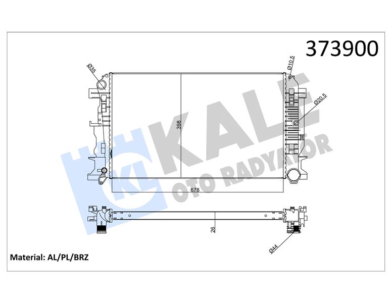 MOTOR SU RADYATORU MERCEDES SPRINTER B906 . VW CRAFTER 30-35-50 678X398X26