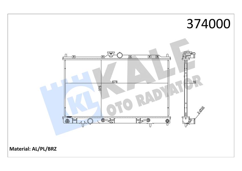 RADYATÖR MITSUBISHI LANCER AL/PL/BRZ 685X375X16