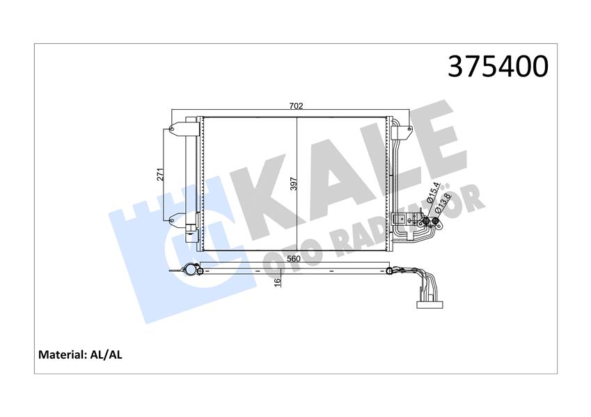 KLİMA KONDENSERİ A3-LEON-TOLEDO-OCTAVIA-CADDY III-GOLF V-VI-JETTA IV-TOURAN AL/AL 580X391X16