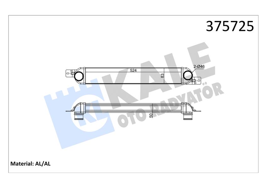 INTERCOOLER OPEL MERIVA A 1.3-1.7CDTI MT 03 10 BRAZING AL-AL 524X83X50 TURBO RADYATÖRÜ