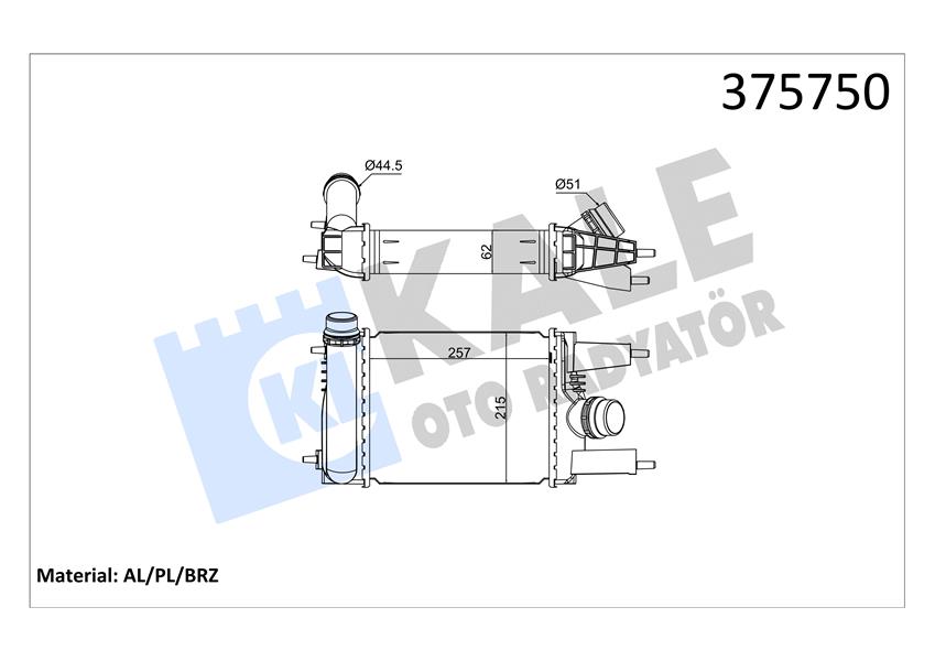 INTERCOOLER NISSAN JUKE 1.2DIG-T 10 BRAZING 257X215X62 TURBO RADYATÖRÜ