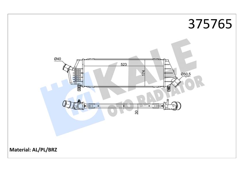 INTERCOOLER NISSAN MICRA K12 1.5DCI 03 10 BRAZING 523X174X30 TURBO RADYATÖRÜ