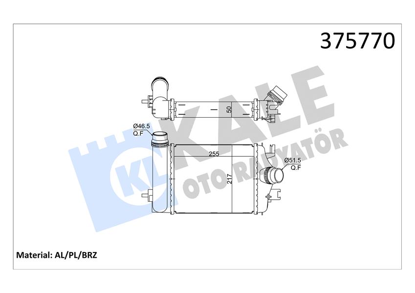 TURBO RADYATÖRÜ INTERCOOLER RENAULT CLIO V 1.0TCE 20 NISSAN MICRA V BRAZING 255X217X50