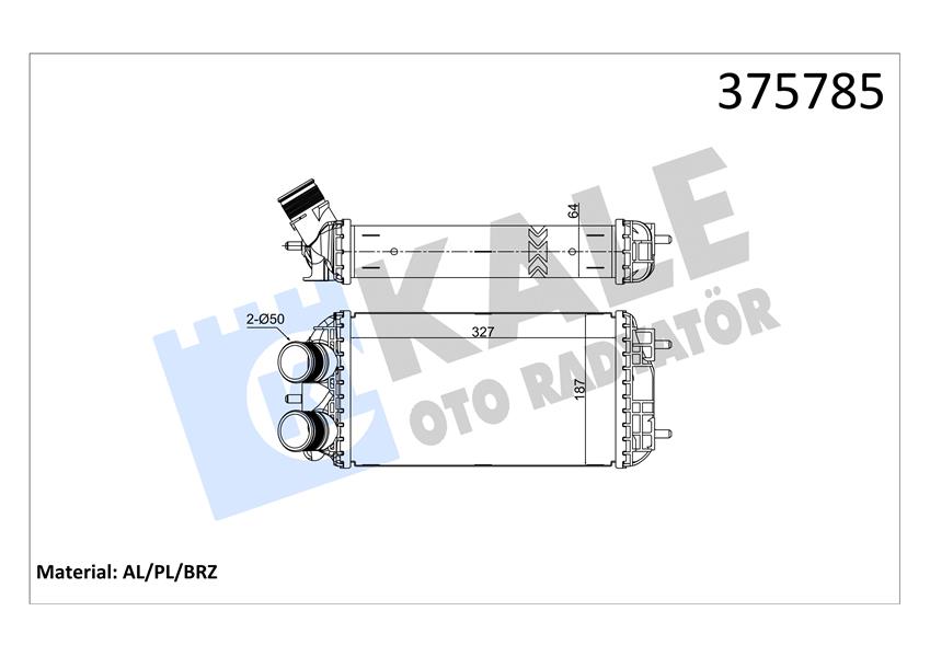 TURBO RADYATÖRÜ INTERCOOLER OPEL CORSA F 19 MOKKA 20 P208-P2008 19 C4 20 DS3 19 1.2-1.5 PURETECH-BLUEHDI BRAZING 327X187X64