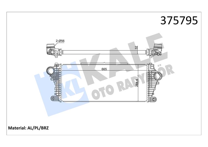 OPEL INSIGNIA B 1.5 17 1.6TURBO 18 BRAZING 665X284.4X32 TURBO RADYATÖRÜ