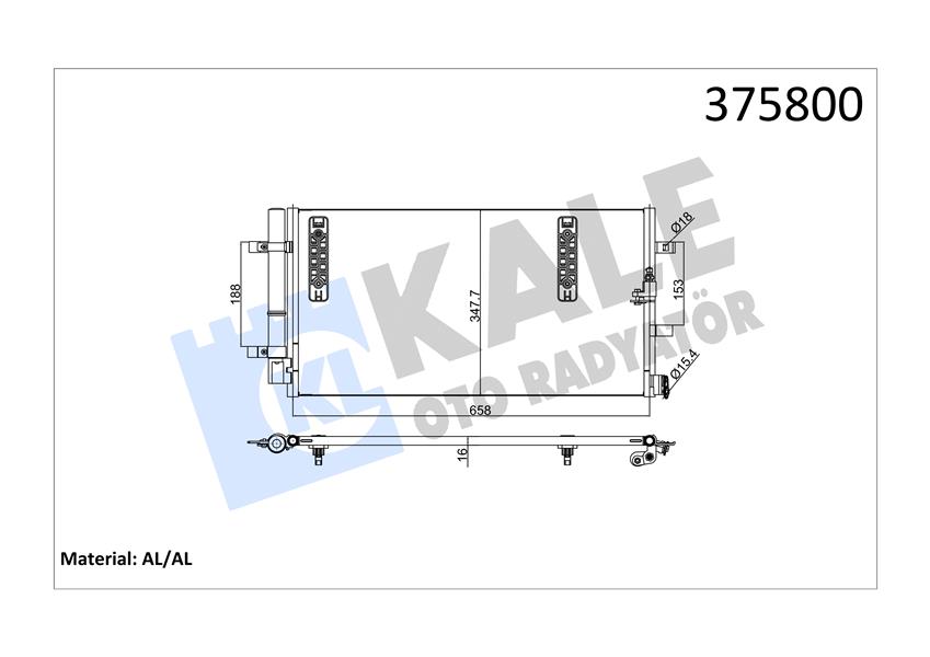 KLİMA KONDENSERİ A4-A5-A6-A7-Q5 AL/AL 645X344X16