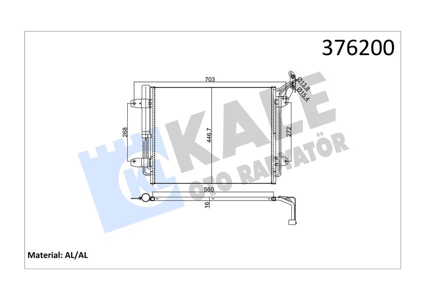 KLİMA KONDENSERİ VW TIGUAN AL/AL 540X450X16